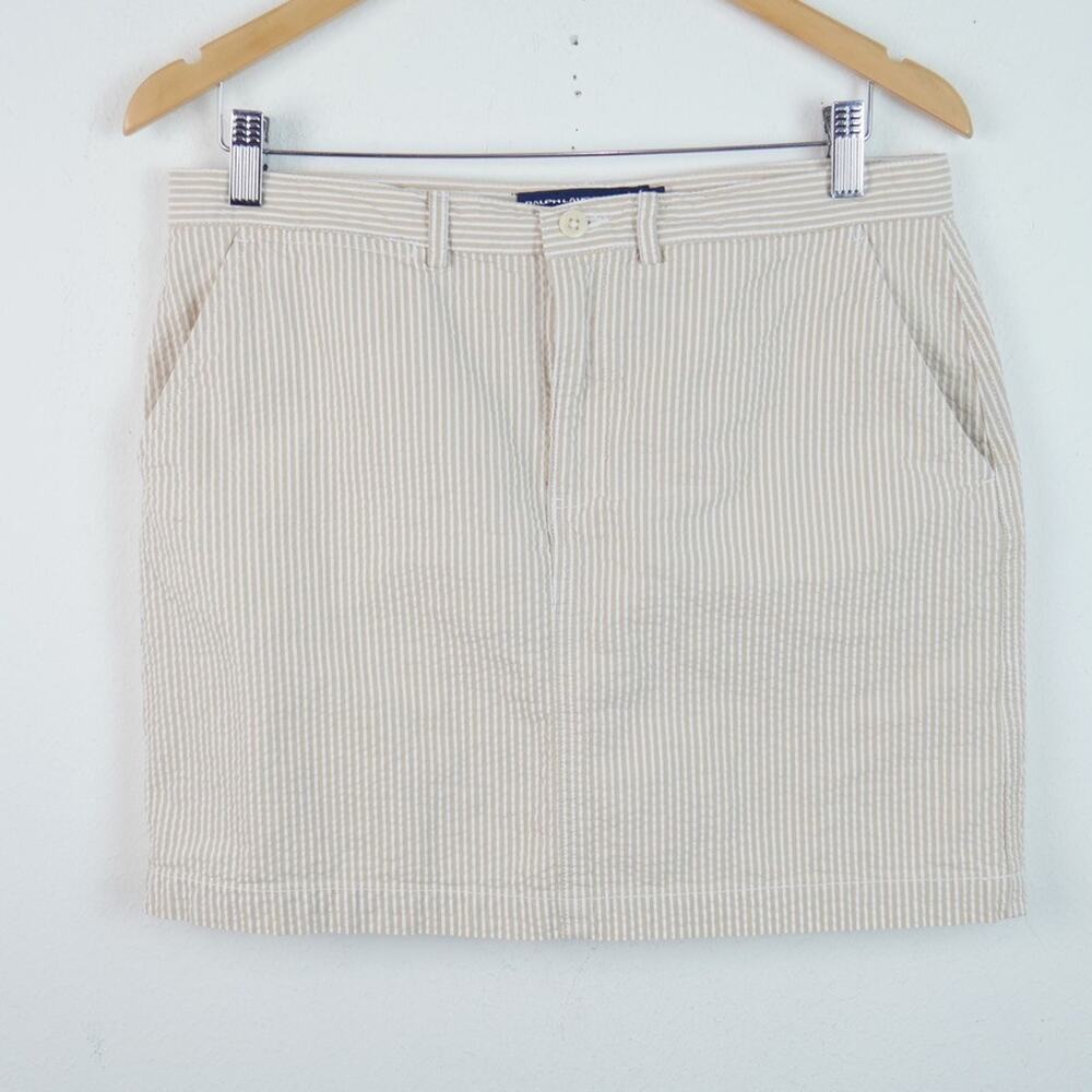 Ralph Lauren Sport Seersucker Mini Skirt Size 6 Vintage Y2K Preppy Country‎ Club